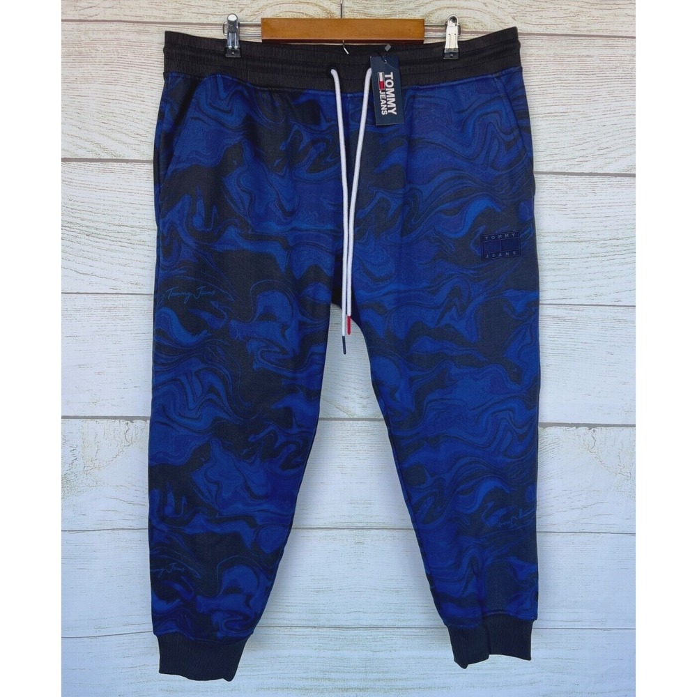 Tommy Hilfiger Jogger Pants Mens Size XL X 27.5" Waves Fleece Lined Joggers New